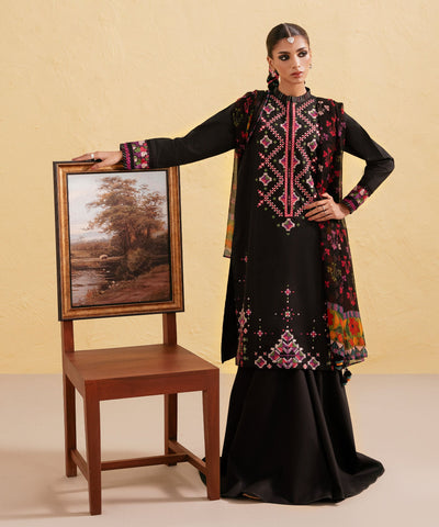 Unstitched Embroidered Lawn 3Pc Suit