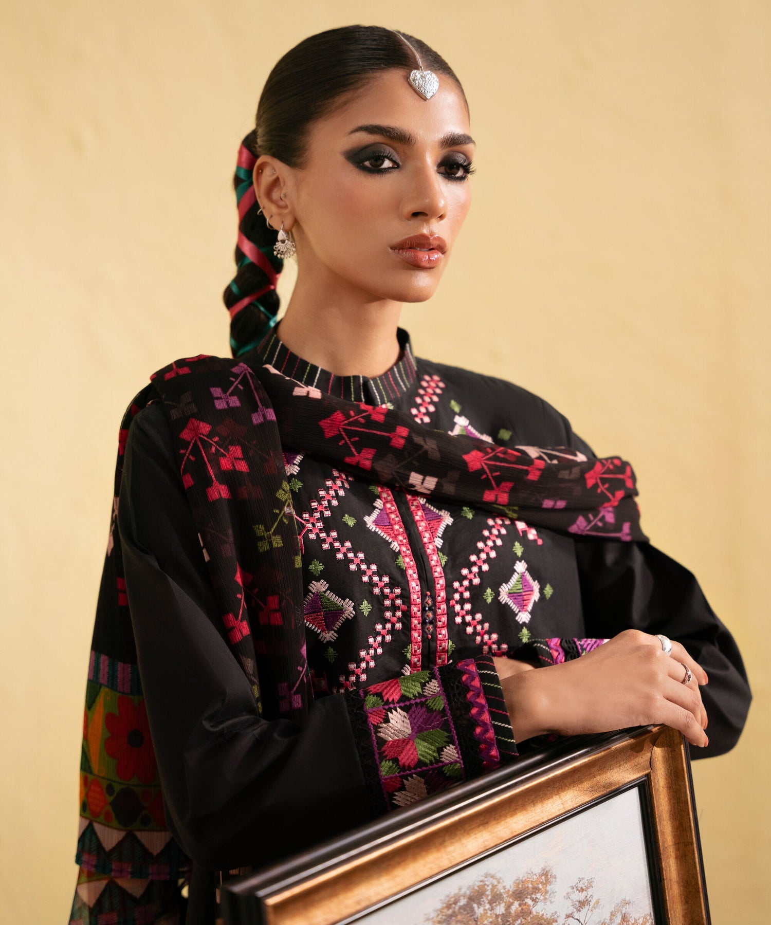 Unstitched Embroidered Lawn 3Pc Suit