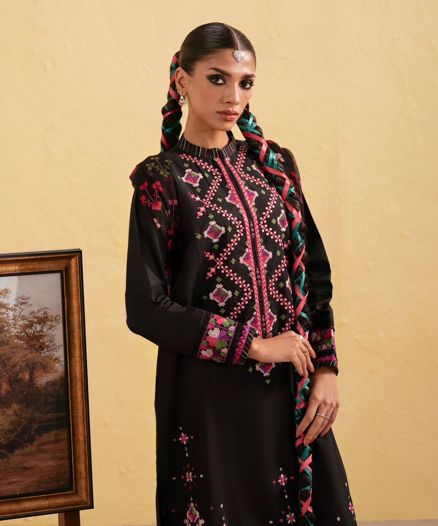 Unstitched Embroidered Lawn 3Pc Suit