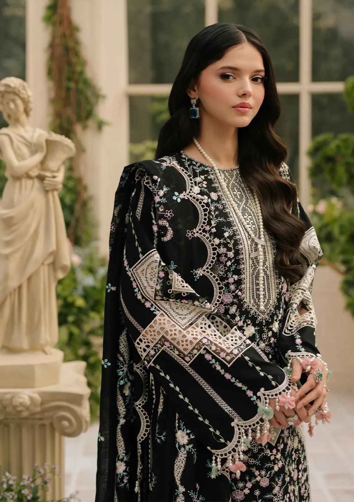 Unstitched Embroidered Lawn 3Pc Suit