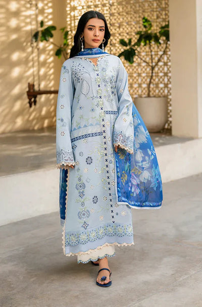 Unstitched Embroidered Lawn 3Pc Suit