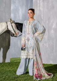 Unstitched Embroidered Lawn 3Pc Suit