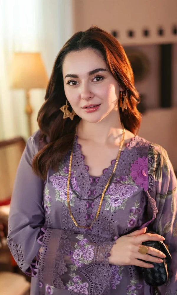 Unstitched Embroidered Lawn 3Pc Suit