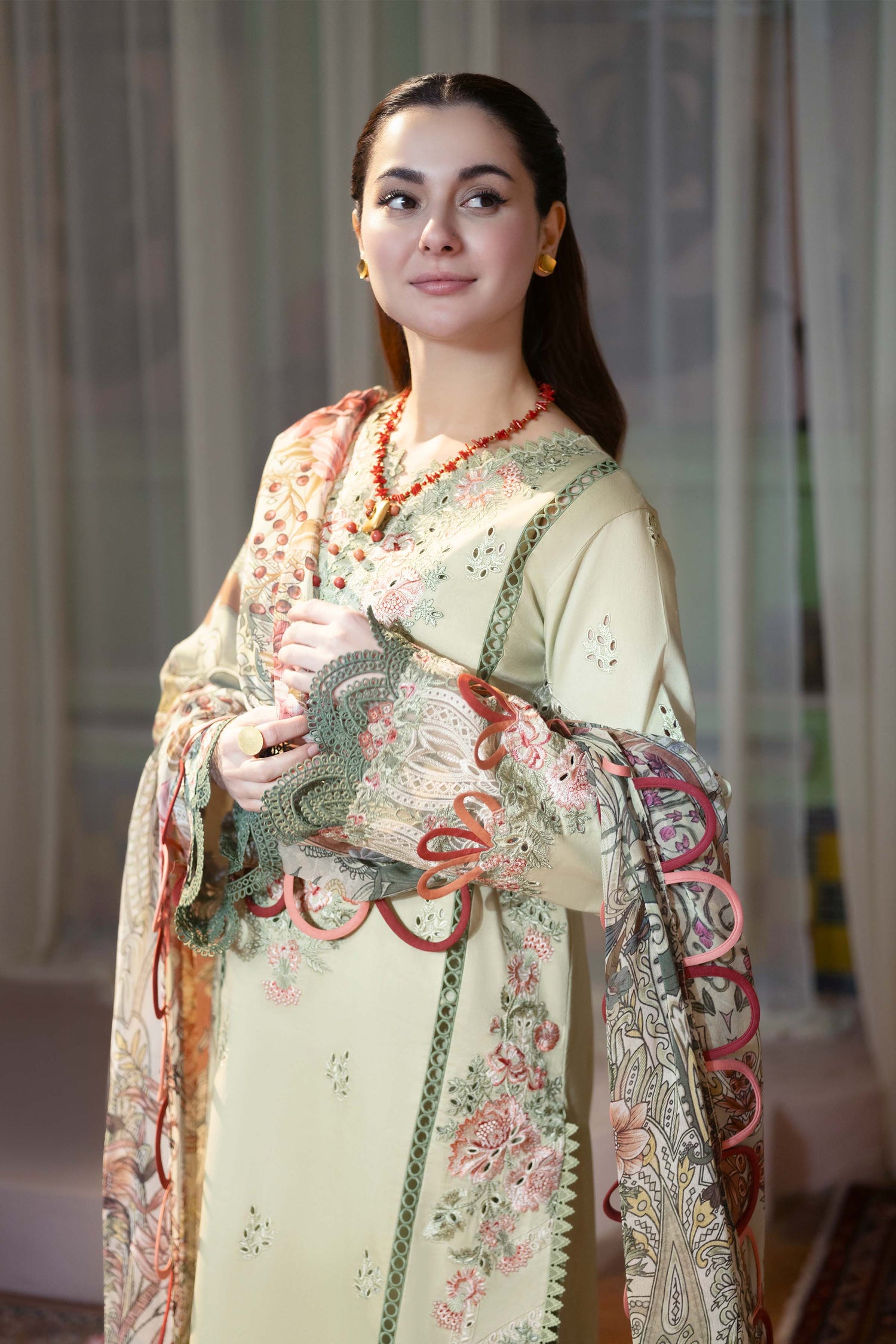 Unstitched Embroidered Lawn 3Pc Suit