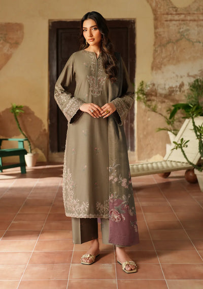 Unstitched Embroidered Lawn 3Pc Suit