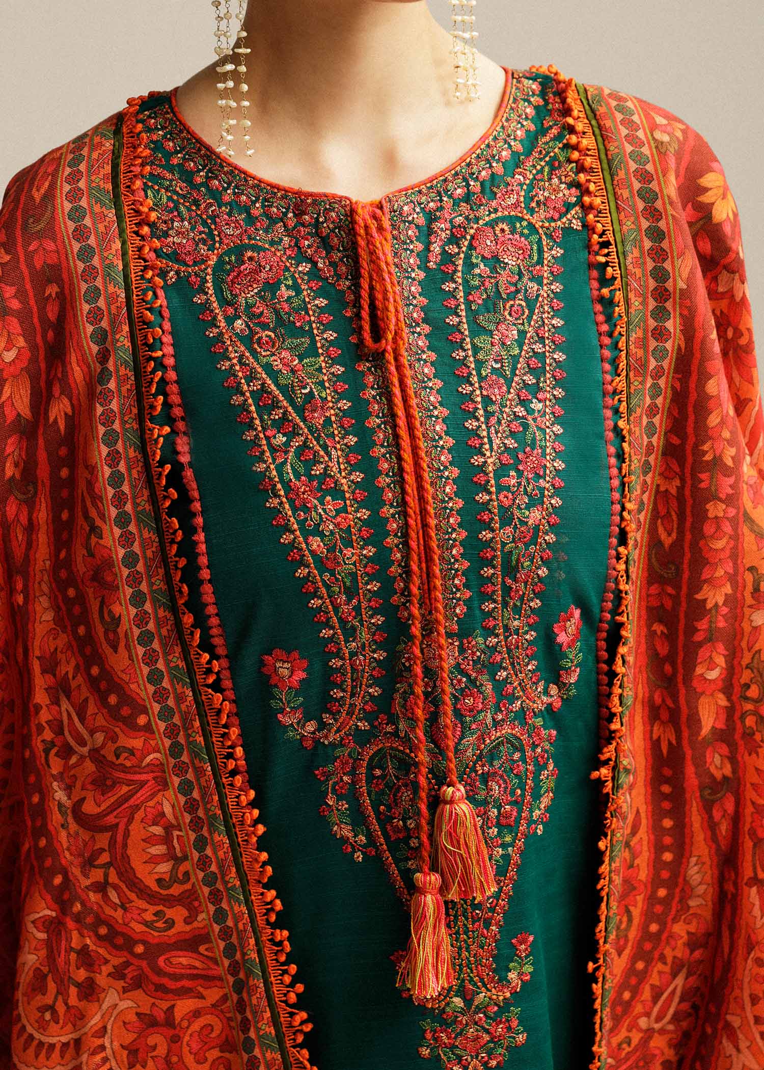 Unstitched Embroidered Lawn 3Pc Suit