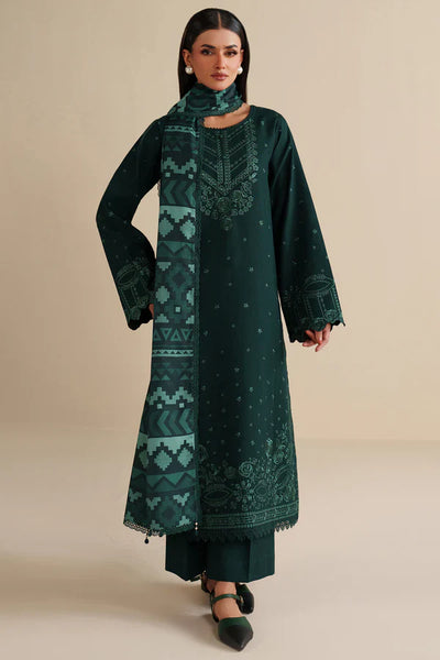 Unstitched Embroidered Lawn 3Pc Suit
