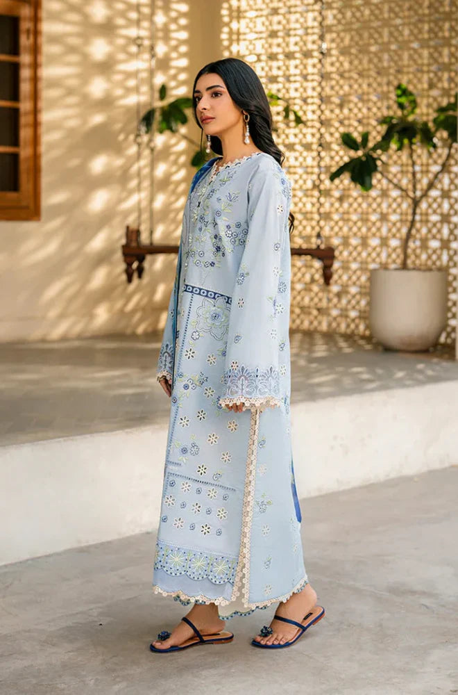 Unstitched Embroidered Lawn 3Pc Suit