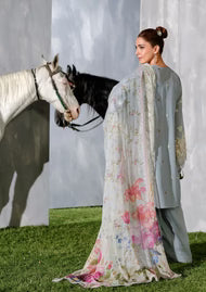 Unstitched Embroidered Lawn 3Pc Suit