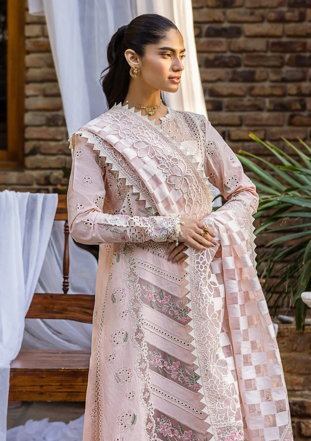 Unstitched Embroidered Lawn 3Pc Suit