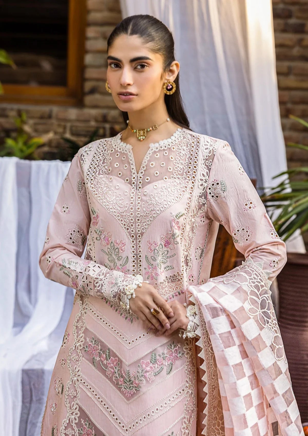 Unstitched Embroidered Lawn 3Pc Suit