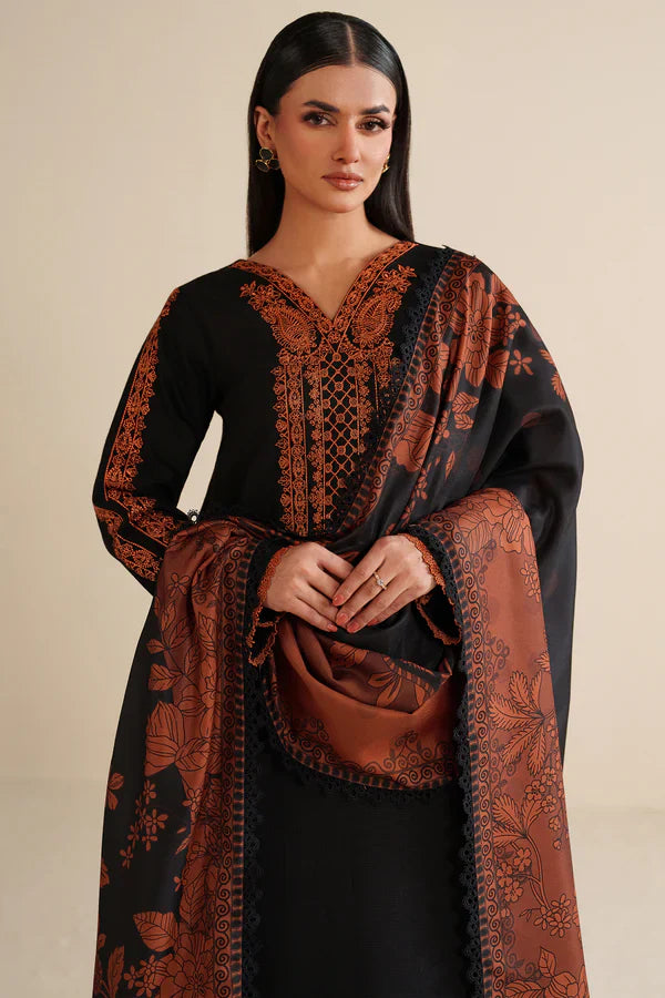 Unstitched Embroidered Lawn 3Pc Suit