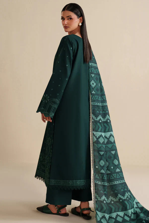 Unstitched Embroidered Lawn 3Pc Suit