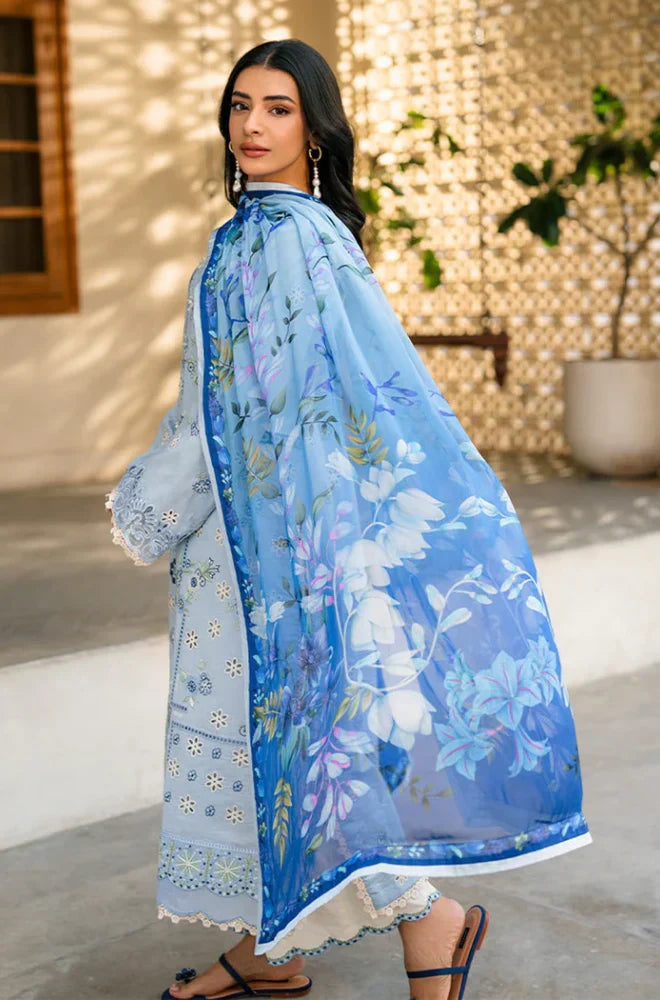 Unstitched Embroidered Lawn 3Pc Suit