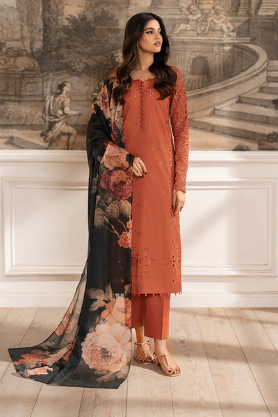 Unstitched Embroidered Lawn 3Pc Suit
