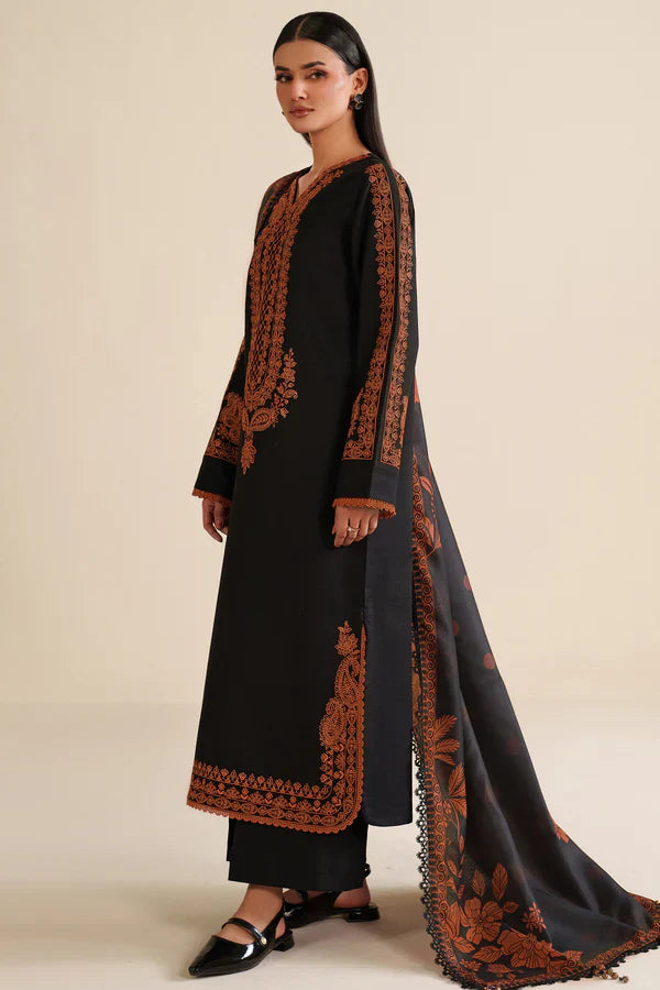 Unstitched Embroidered Lawn 3Pc Suit