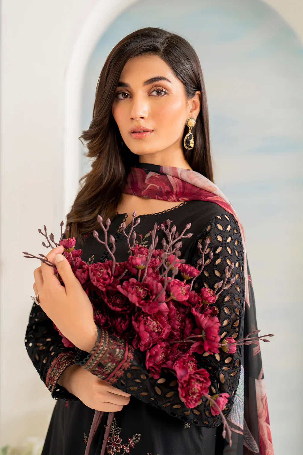 Unstitched Embroidered Lawn 3Pc Suit