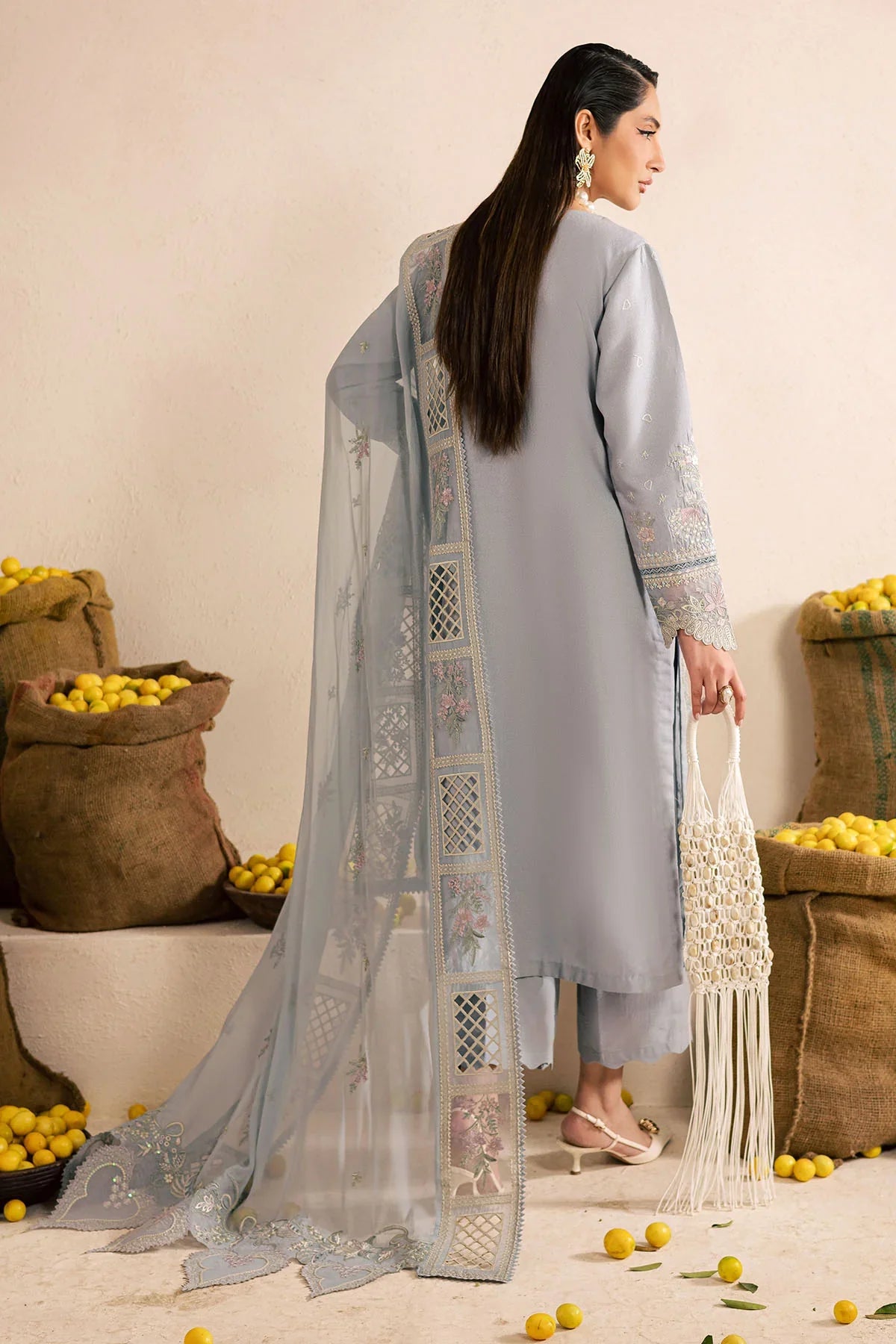 Unstitched Embroidered Lawn 3Pc Suit