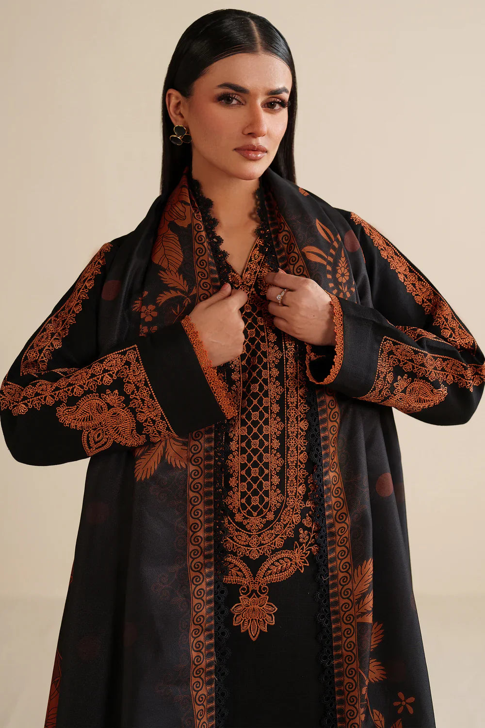 Unstitched Embroidered Lawn 3Pc Suit