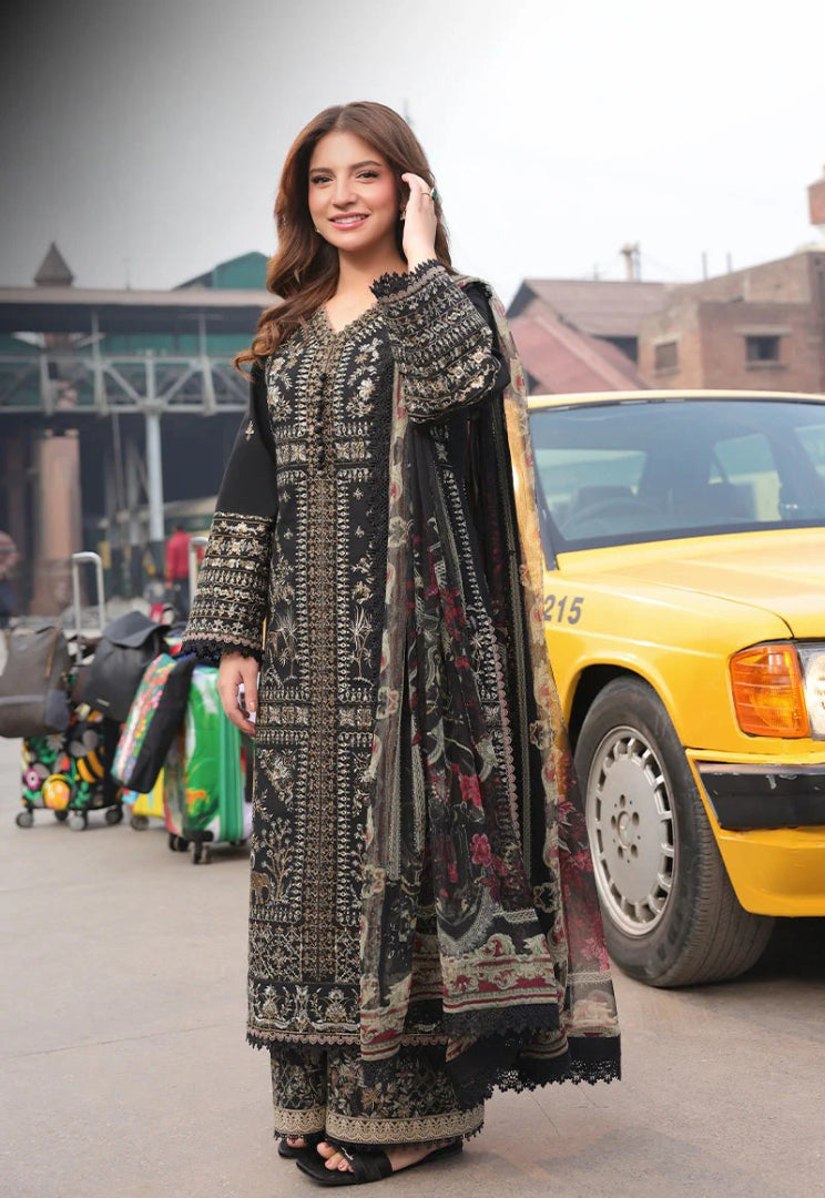 Unstitched Embroidered Lawn 3Pc Suit