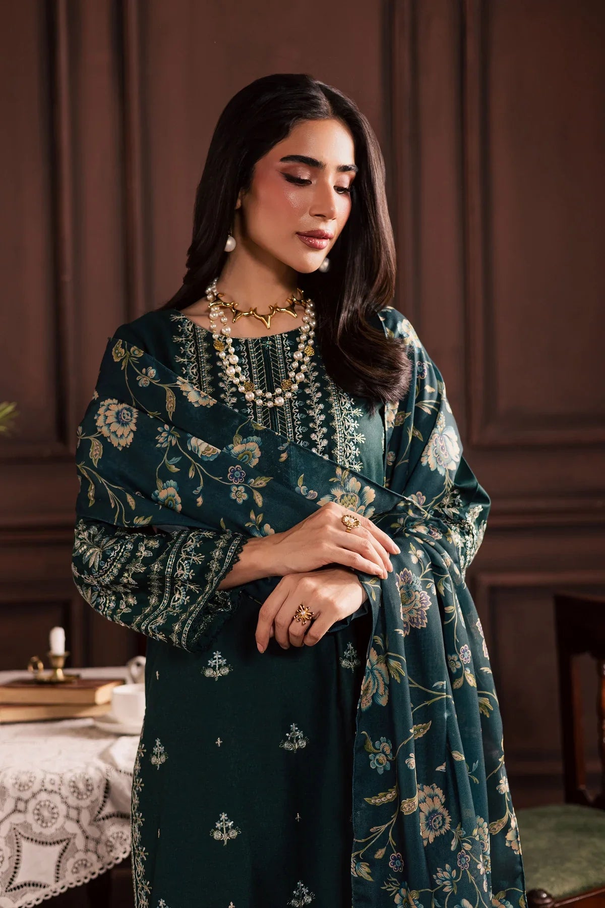 Unstitched Embroidered Lawn 3Pc Suit