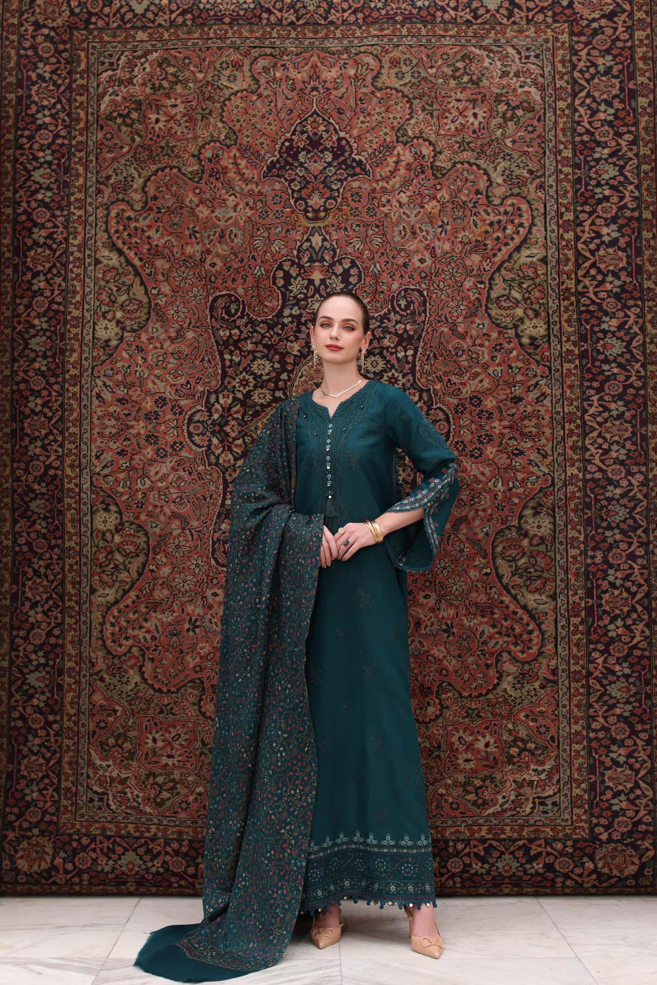 Unstitched Embroidered Lawn 3Pc Suit