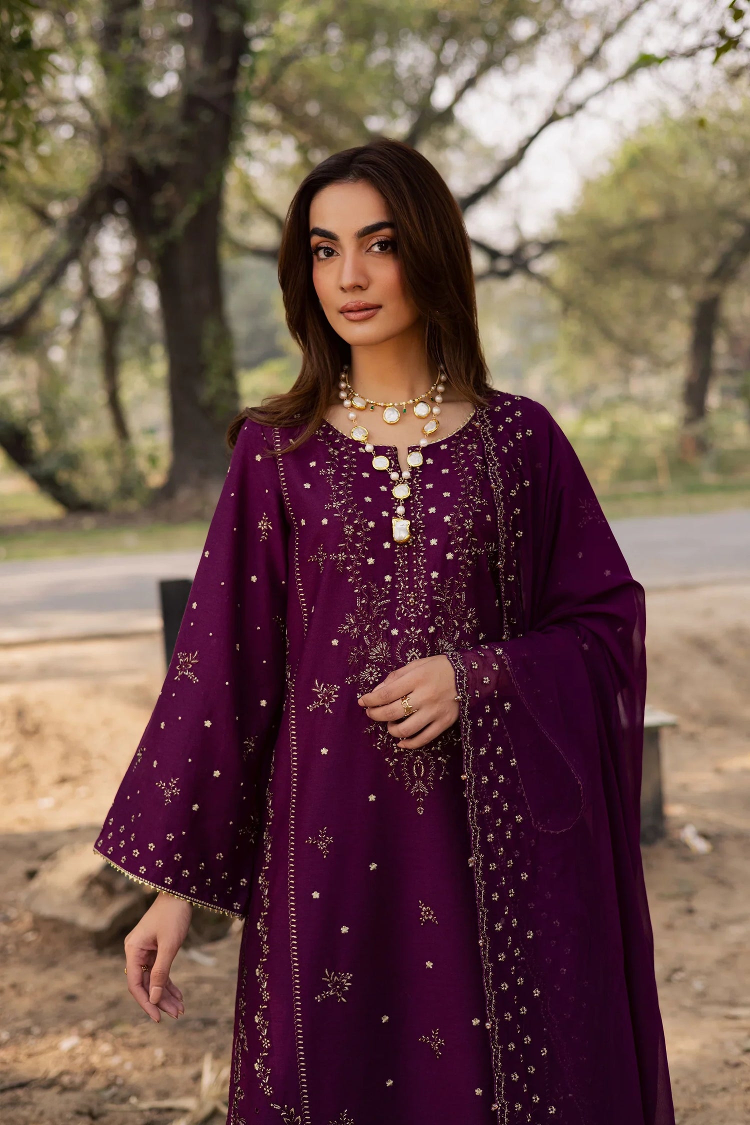 Unstitched Embroidered Lawn 3Pc Suit