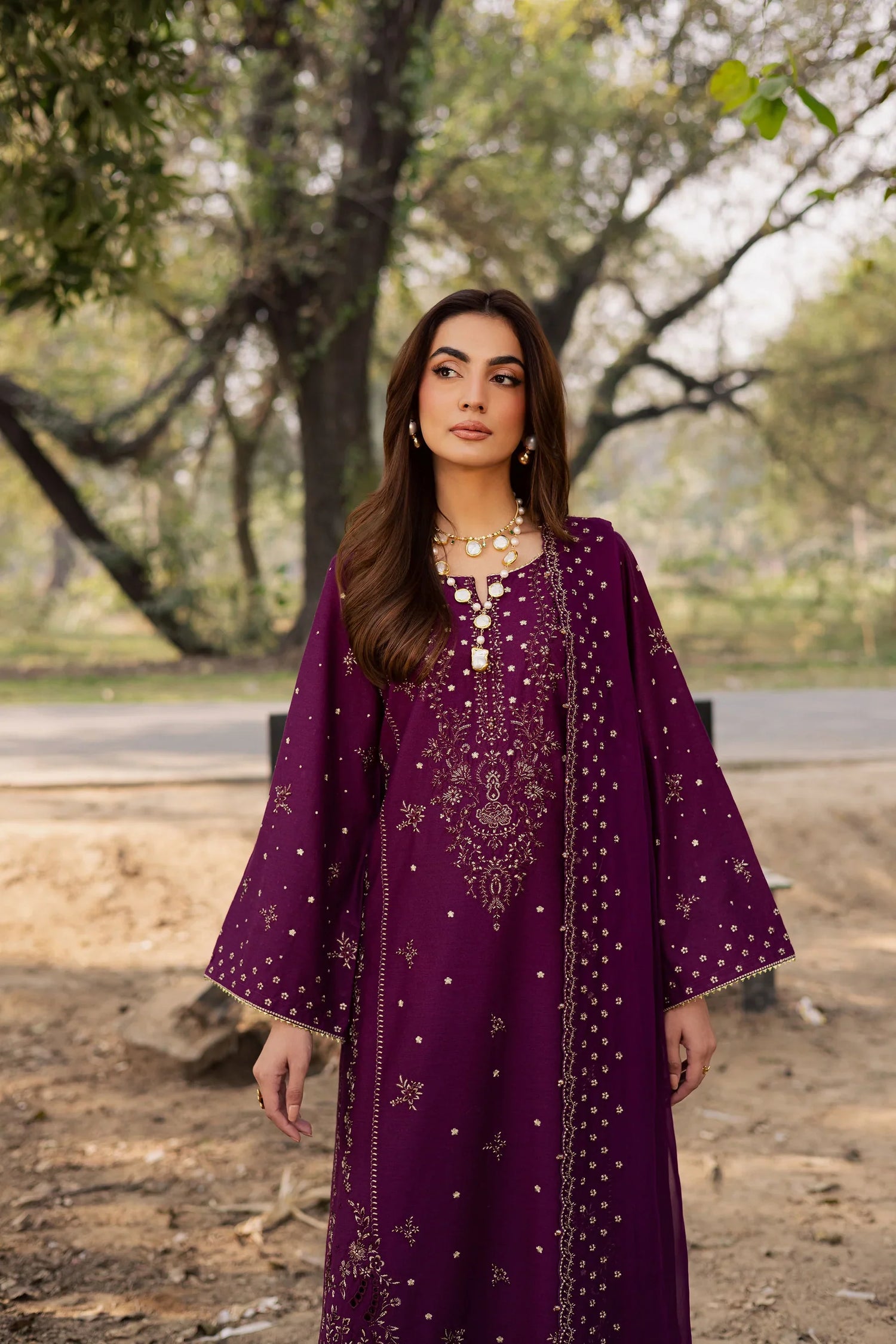 Unstitched Embroidered Lawn 3Pc Suit