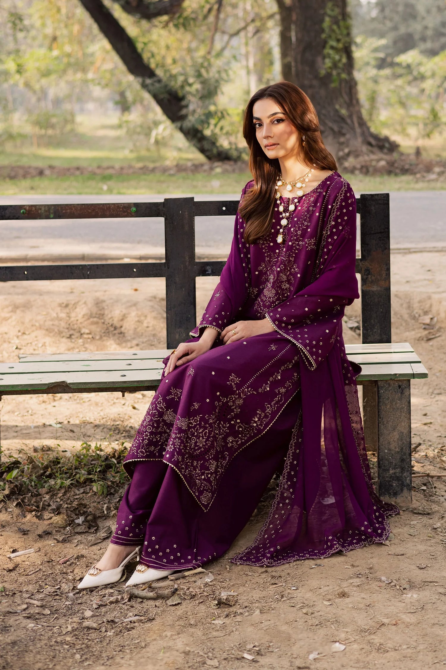 Unstitched Embroidered Lawn 3Pc Suit