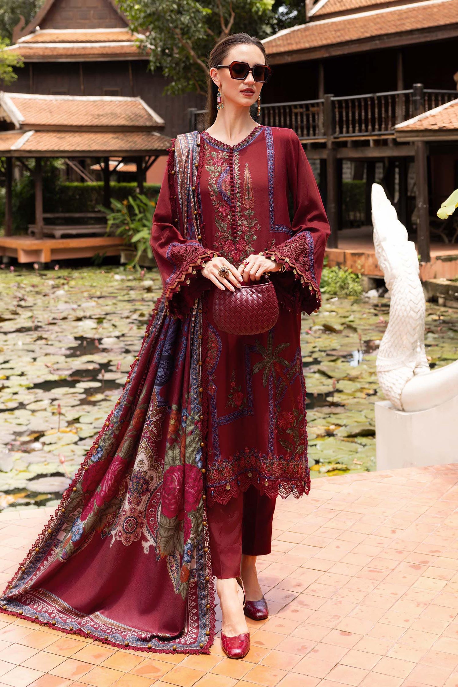 Unstitched Embroidered Lawn 3Pc Suit