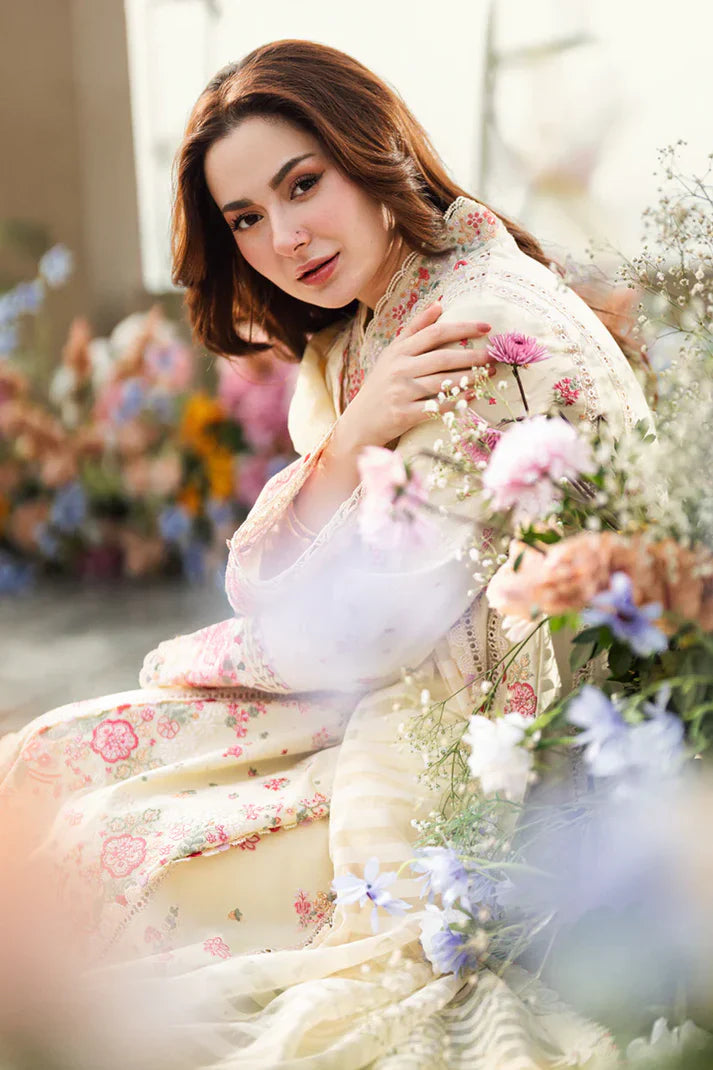 Unstitched Embroidered Lawn 3Pc Suit