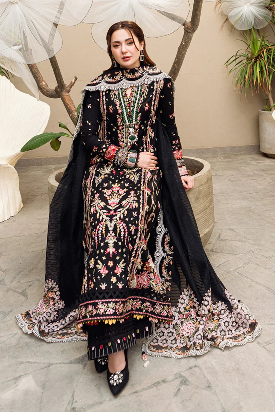 Unstitched Embroidered Lawn 3Pc Suit