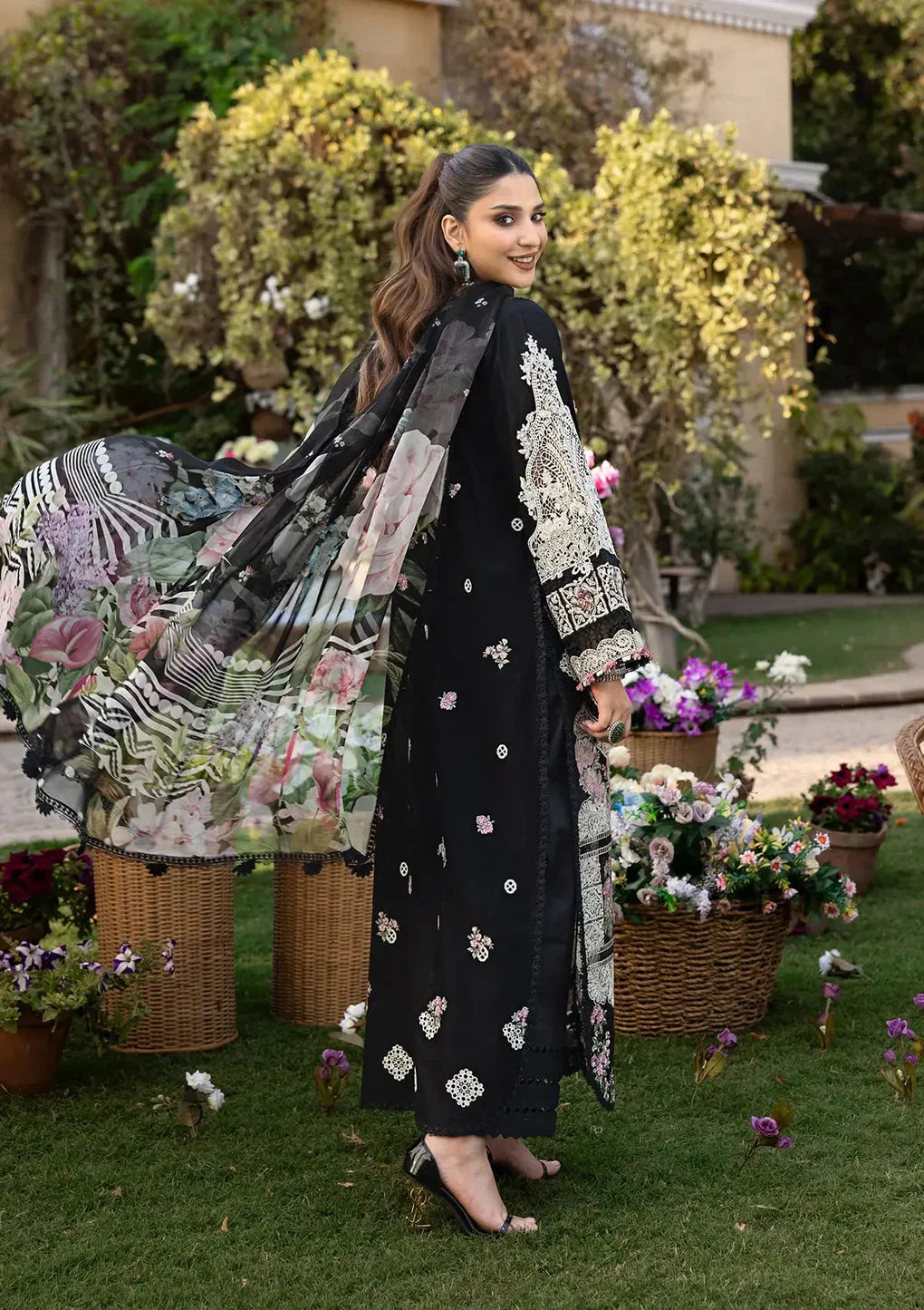 Unstitched Embroidered Lawn 3Pc Suit