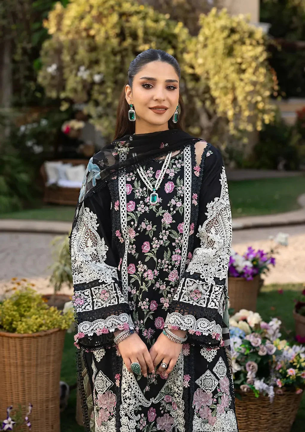 Unstitched Embroidered Lawn 3Pc Suit