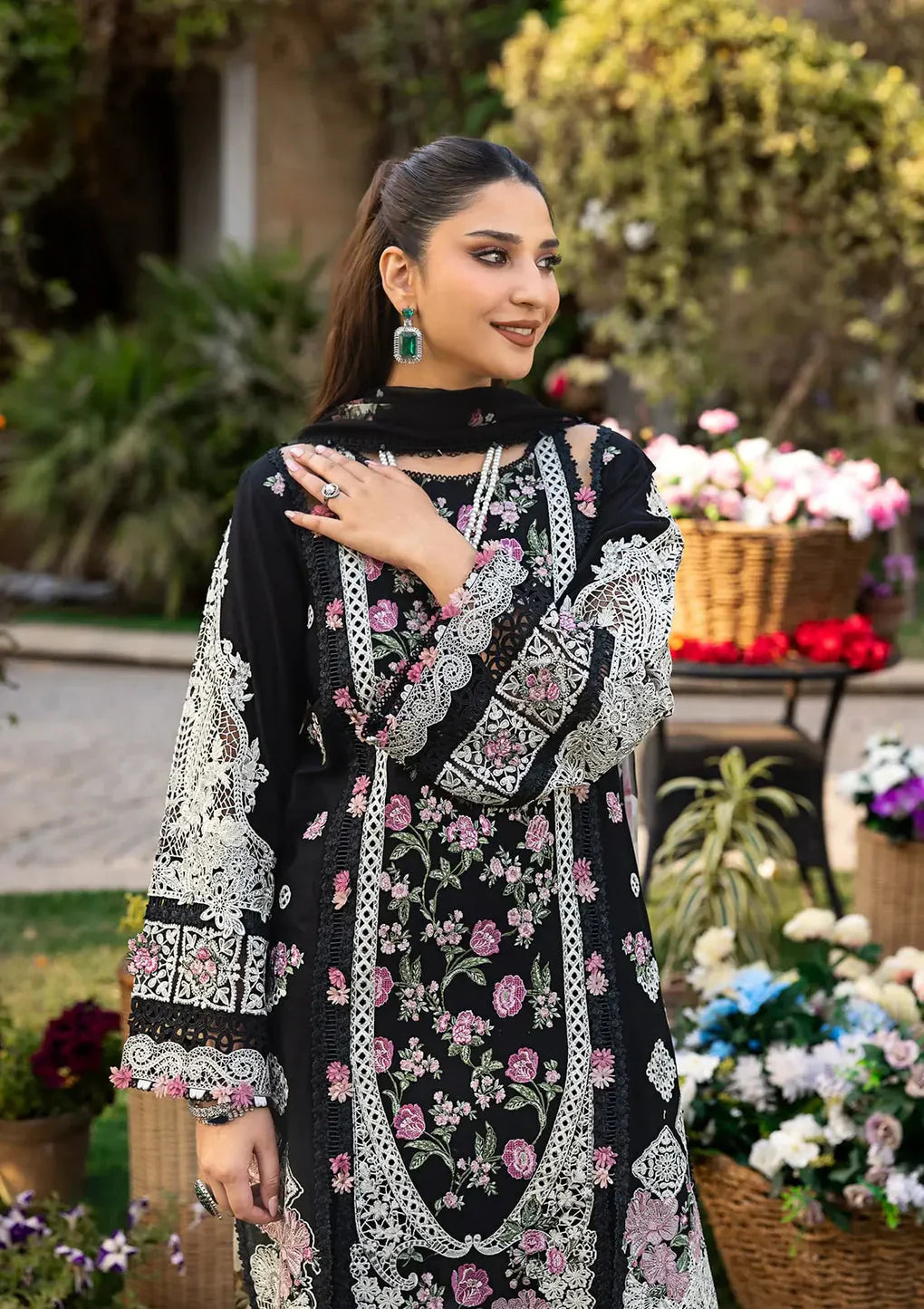 Unstitched Embroidered Lawn 3Pc Suit