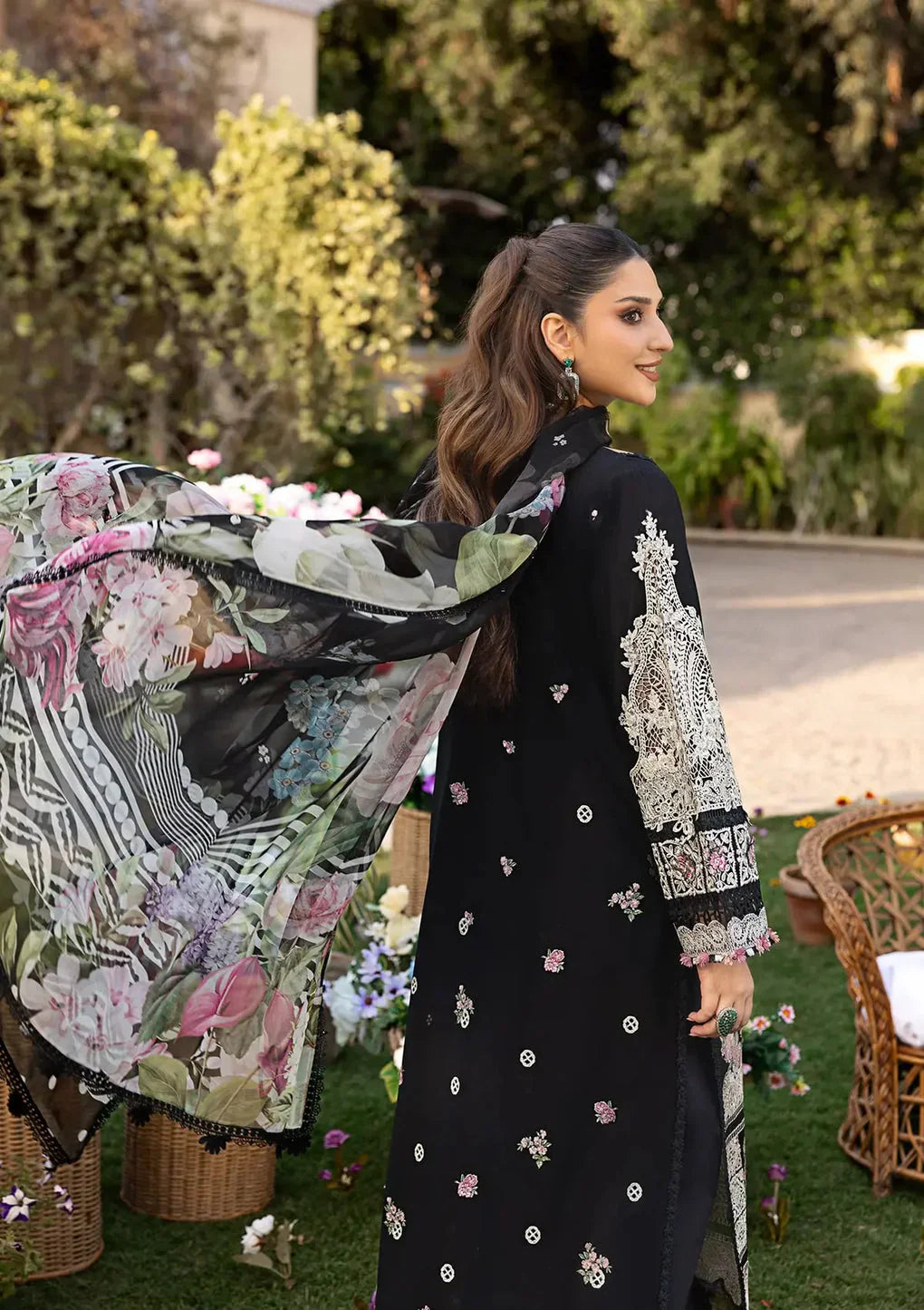 Unstitched Embroidered Lawn 3Pc Suit