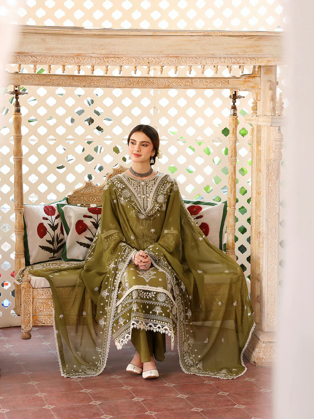 Unstitched Embroidered Lawn 3Pc Suit
