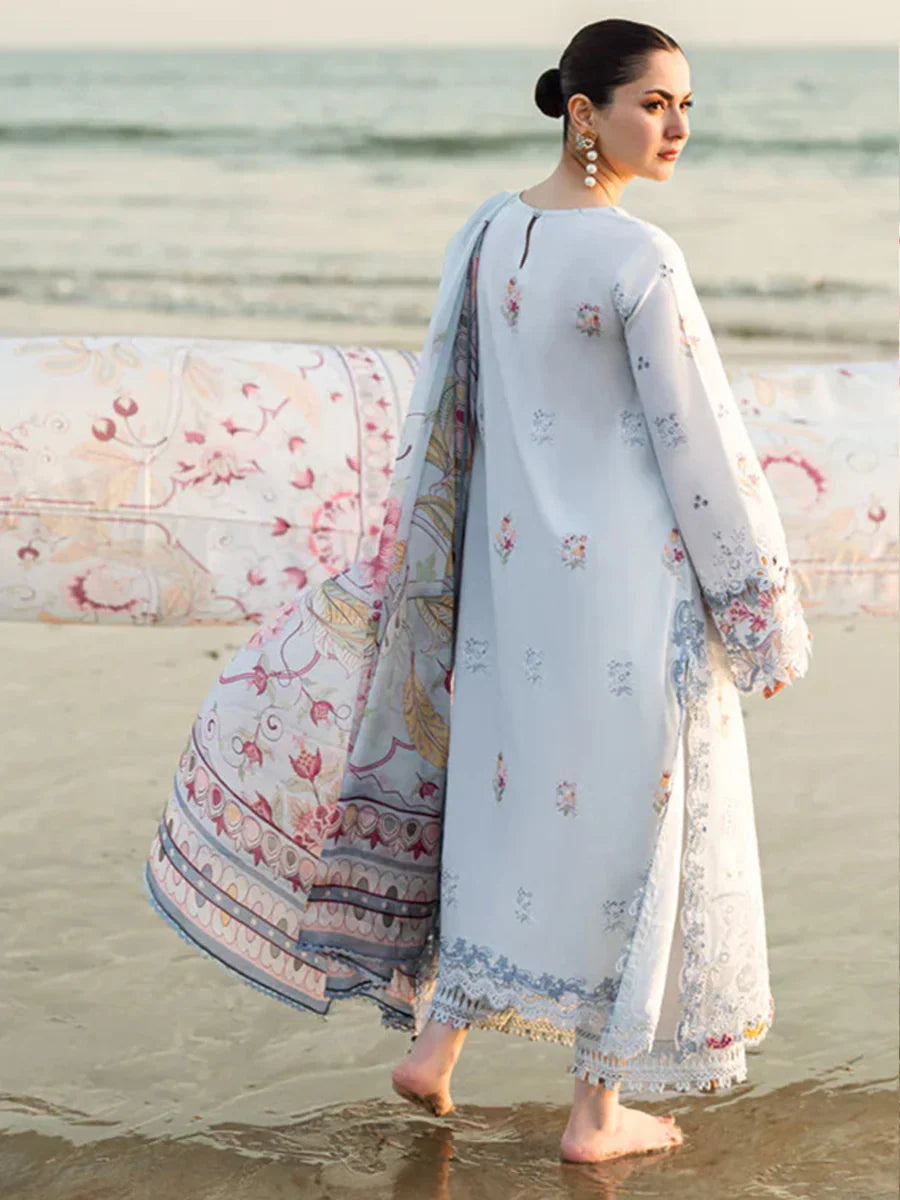 Unstitched Embroidered Lawn 3Pc Suit