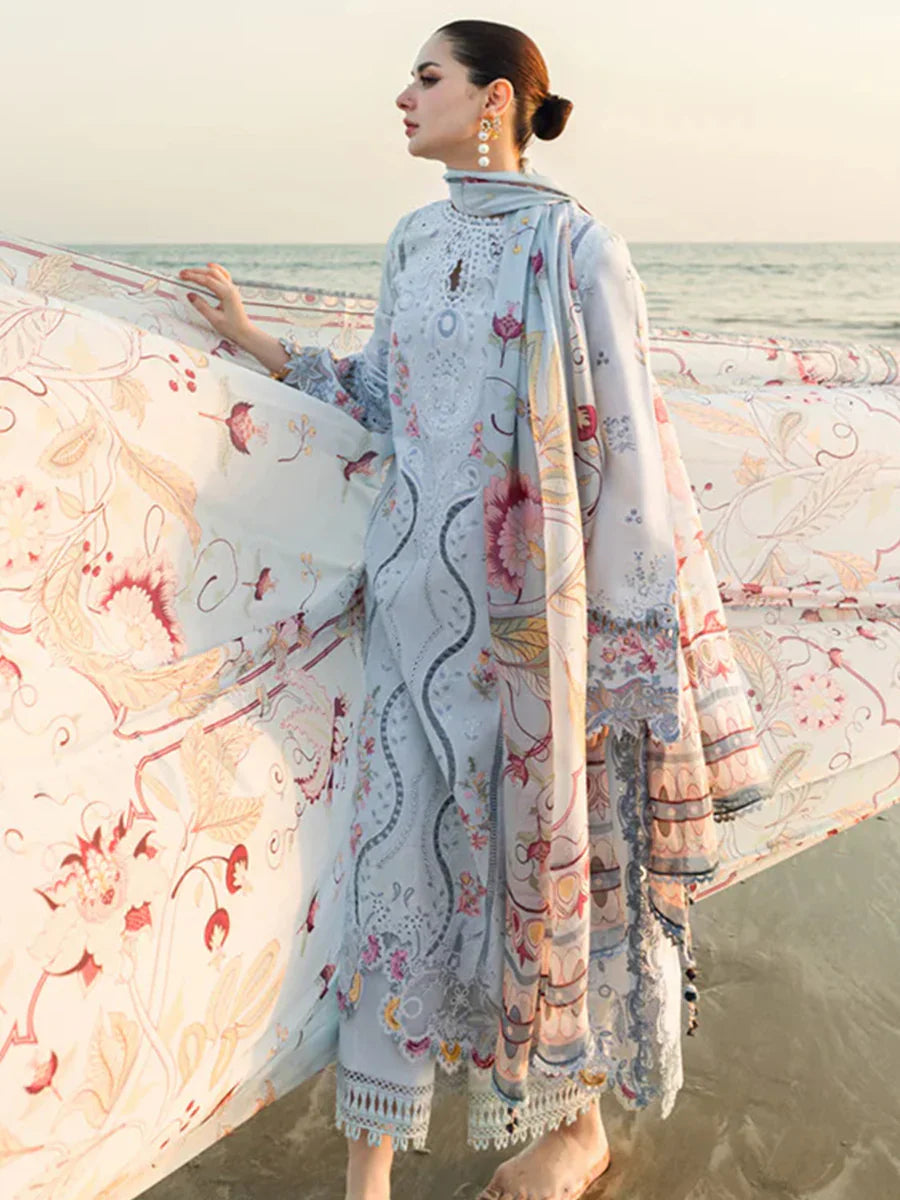Unstitched Embroidered Lawn 3Pc Suit
