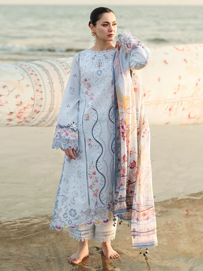Unstitched Embroidered Lawn 3Pc Suit