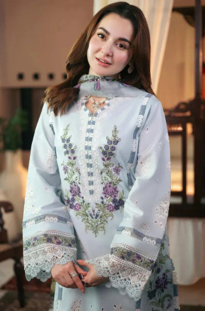 Unstitched Embroidered Lawn 3Pc Suit
