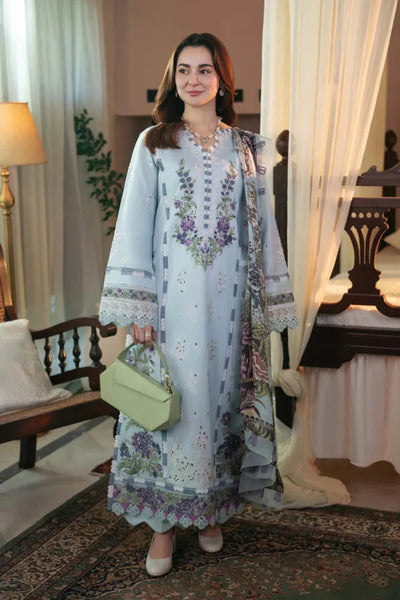 Unstitched Embroidered Lawn 3Pc Suit