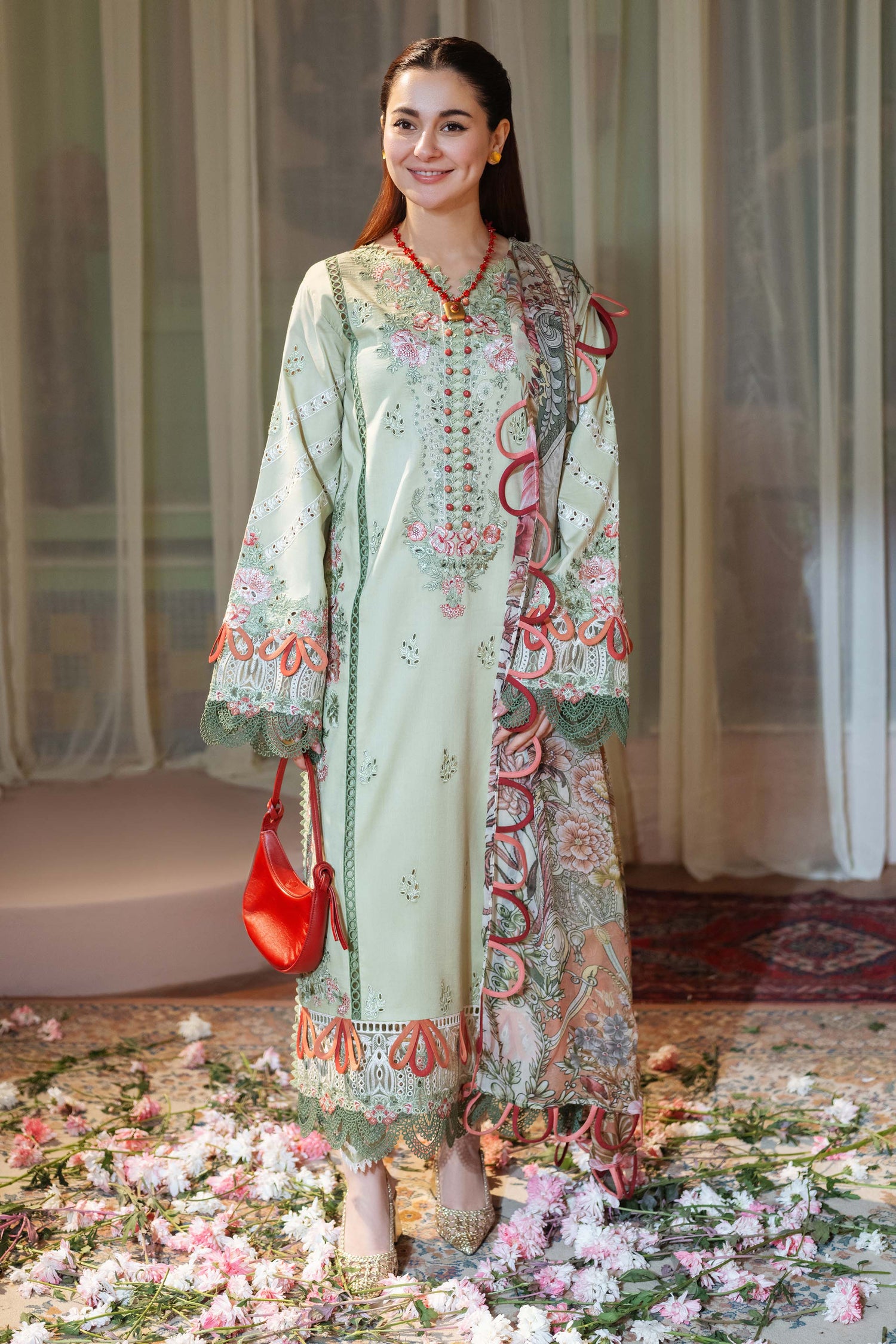 Unstitched Embroidered Lawn 3Pc Suit