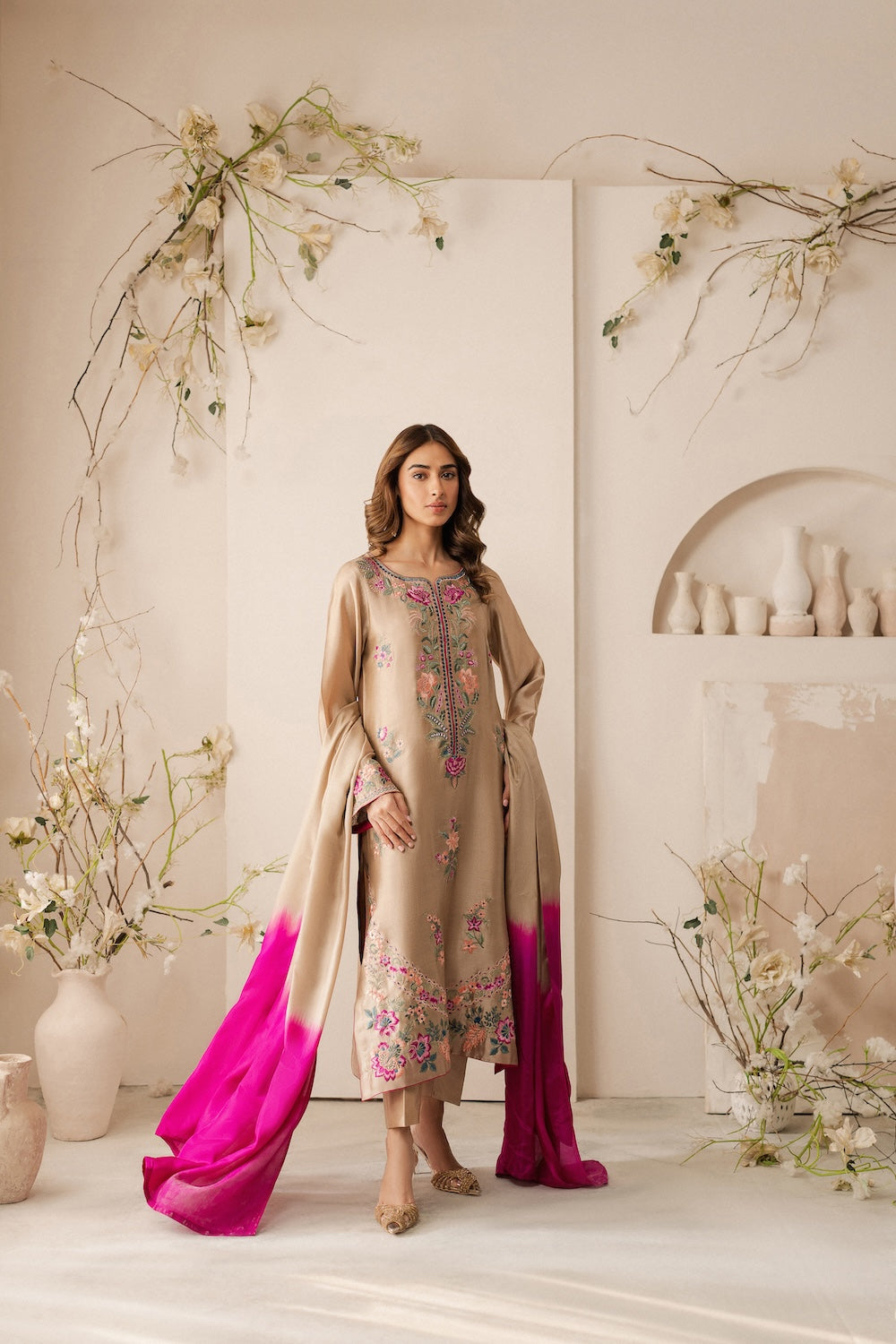 Unstitched Embroidered Lawn 3Pc Suit