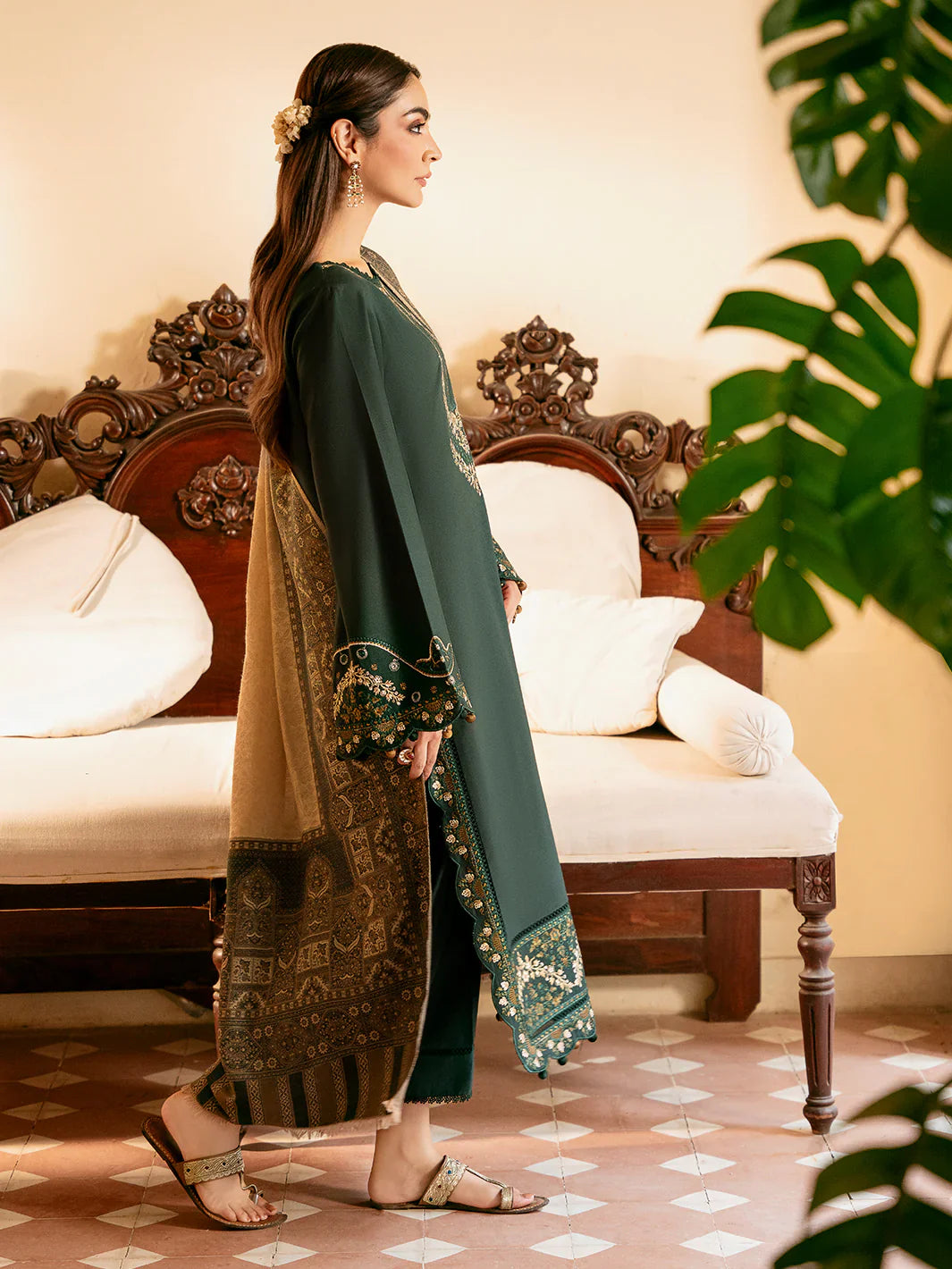 Unstitched Embroidered Lawn 3Pc Suit