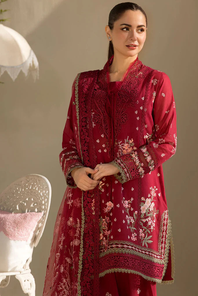 Unstitched Embroidered Lawn 3Pc Suit