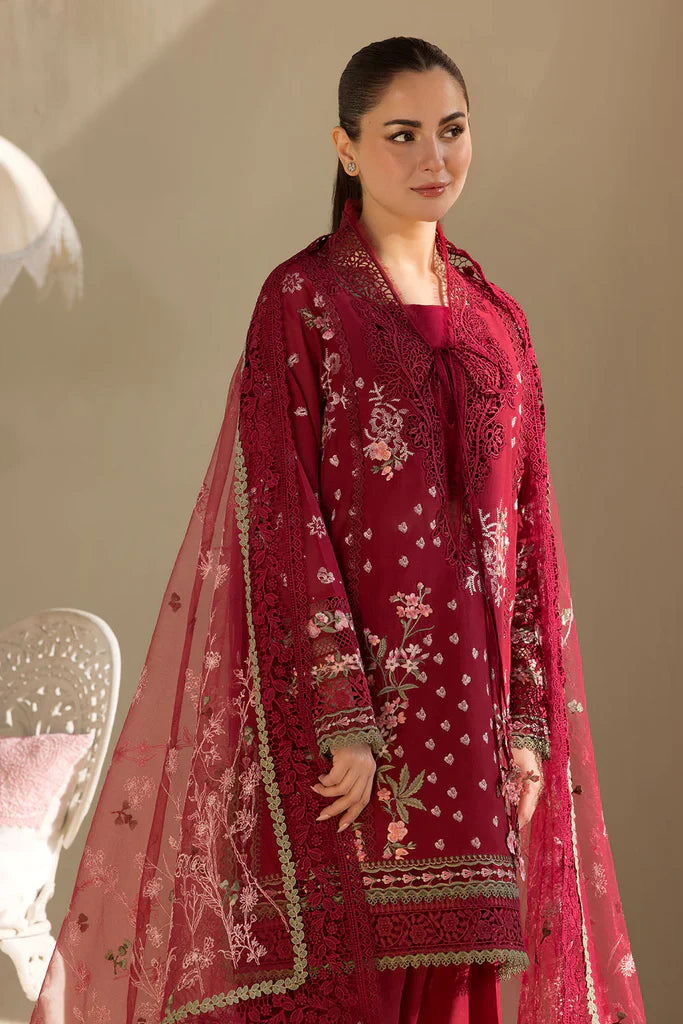 Unstitched Embroidered Lawn 3Pc Suit