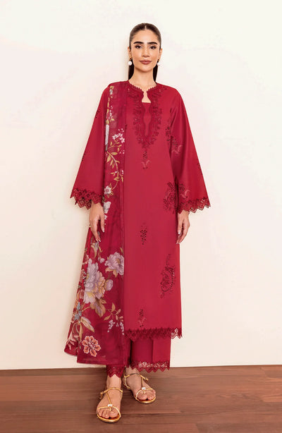 Unstitched Embroidered Lawn 3Pc Suit
