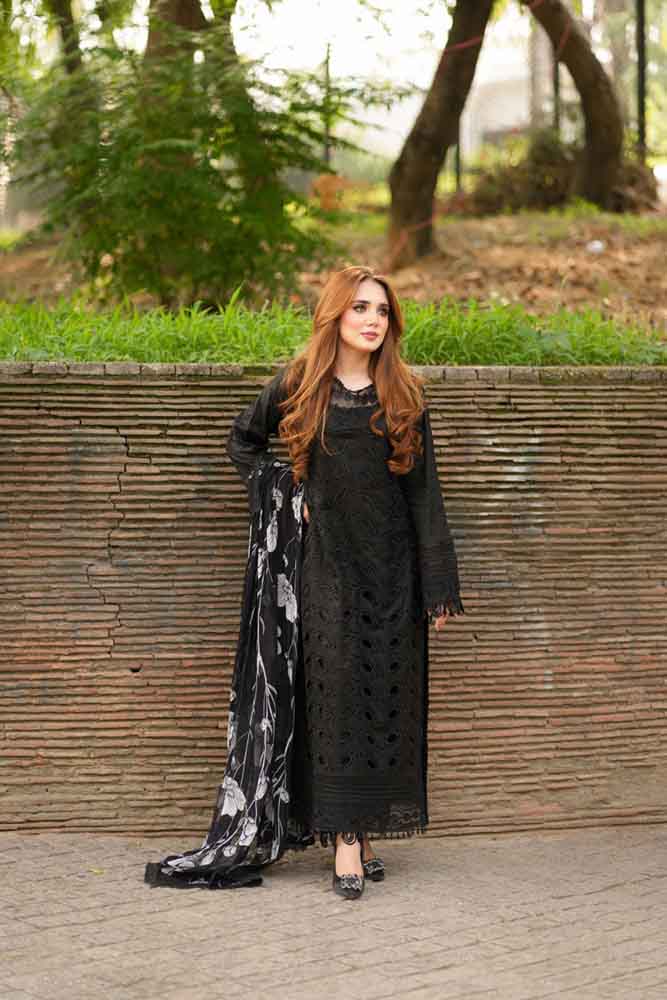 Unstitched Embroidered Lawn 3Pc Suit