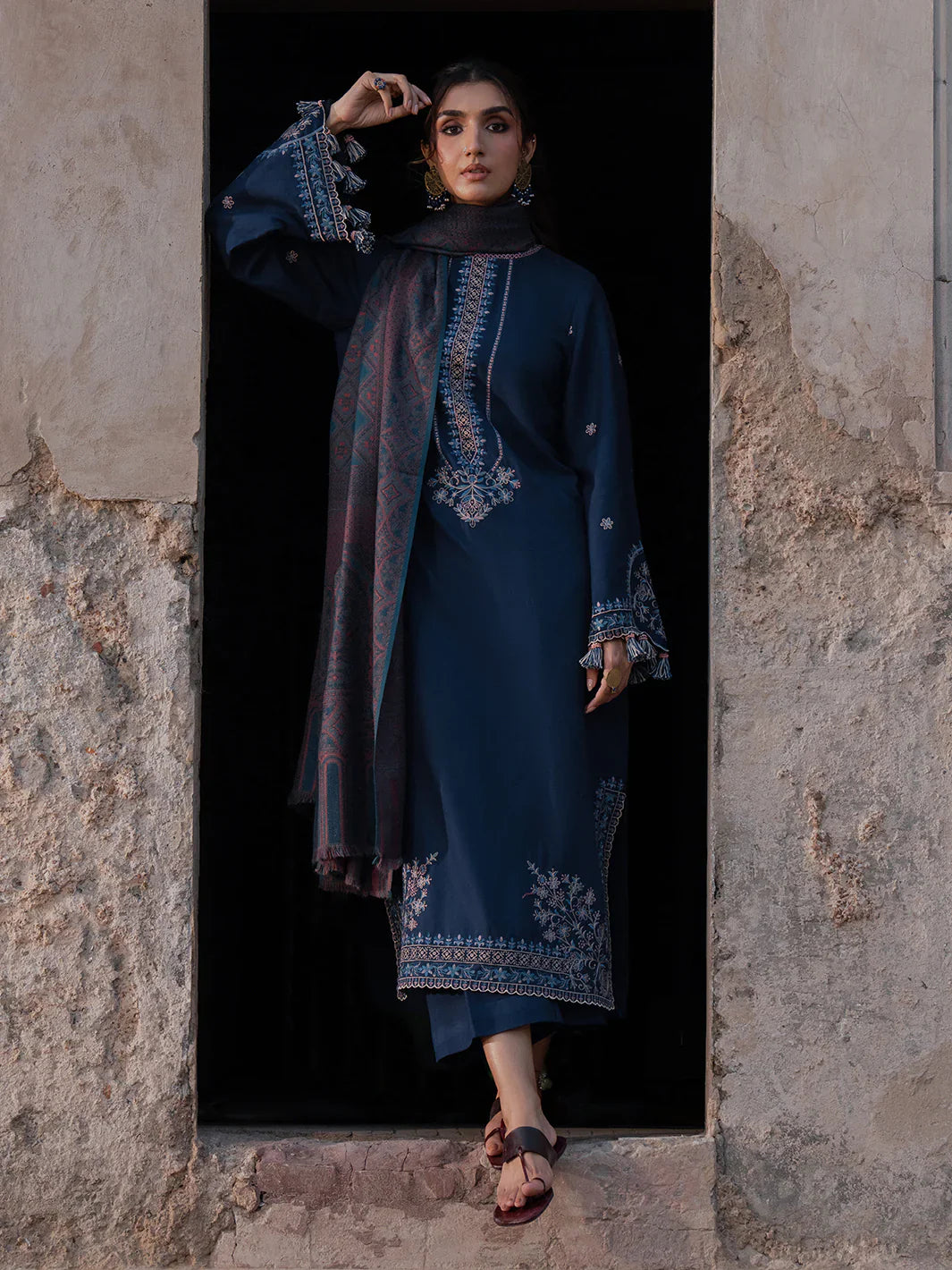 Unstitched Embroidered Lawn 3Pc Suit